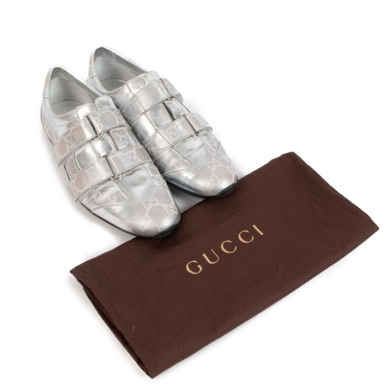 Gucci Silver Monogram Sneakers - size 38 ○ Labellov ○ Buy