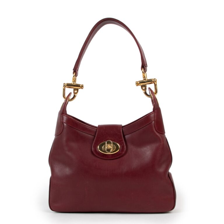 ★新春福袋2024★ Celine Labellov ○ Bag Shoulder Turnlock Burgundy Vintage バッグ