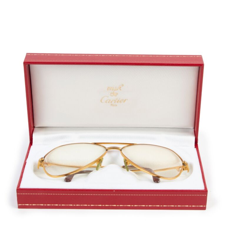Must de Cartier Aviator Golden Glasses Labellov Buy and Sell