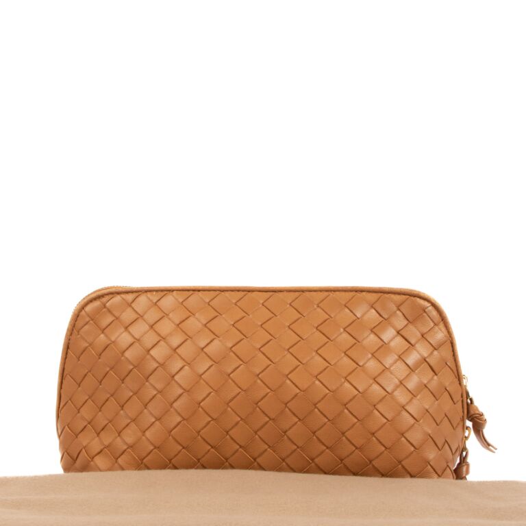 Bottega Veneta Camel Intrecciato Leather Pouch Labellov Buy