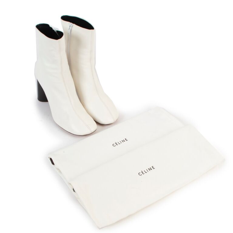 Celine white ankle boots online