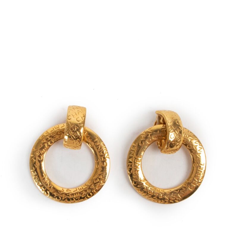Chanel Vintage Gold Hoop Clip Earrings Labellov Buy and Sell Authentic Luxury