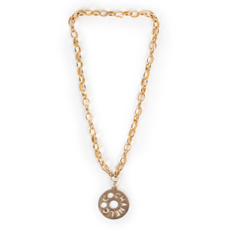 Chanel Vintage Gold Coco Chanel Pendant Chain Necklace ○ Labellov