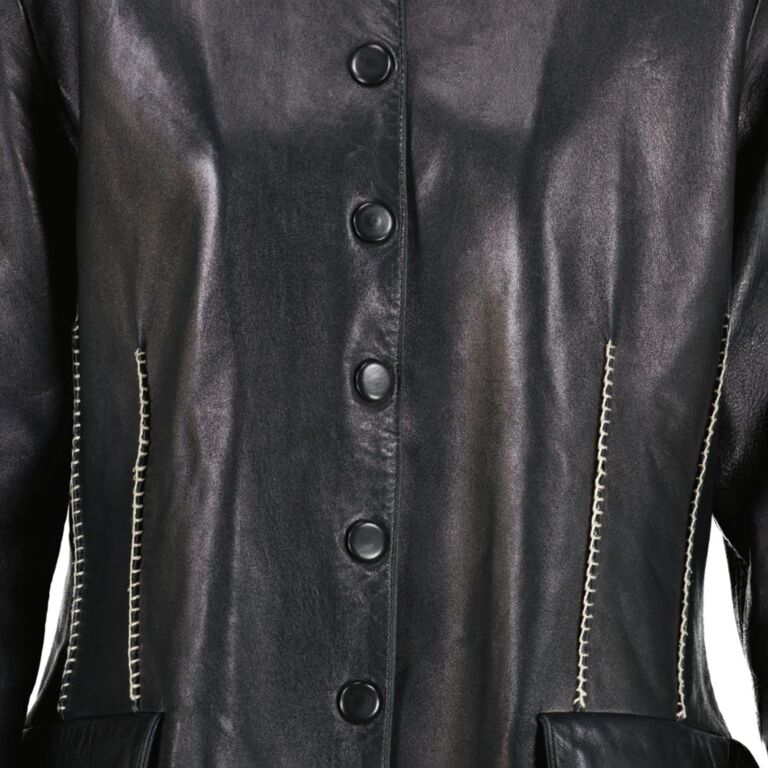 Hermès Vintage Black Lambskin Leather Jacket ○ Labellov ○ Buy