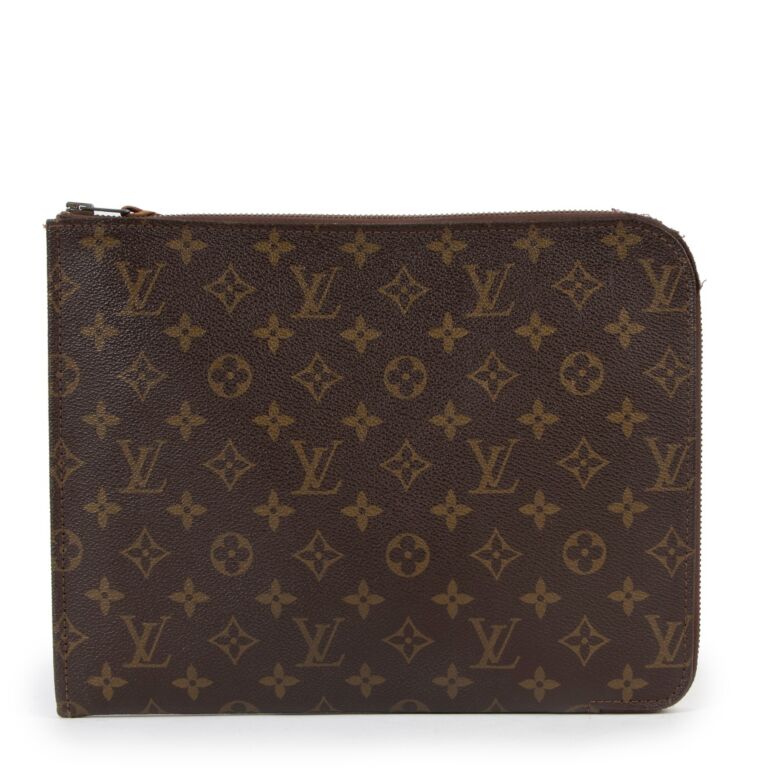 Authentic LOUIS VUITTON Accessory Pouch Monogram Canvas Brown