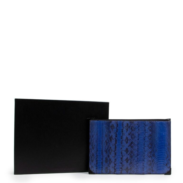 Alexander Wang Prisma Blue Python Clutch Labellov Buy and
