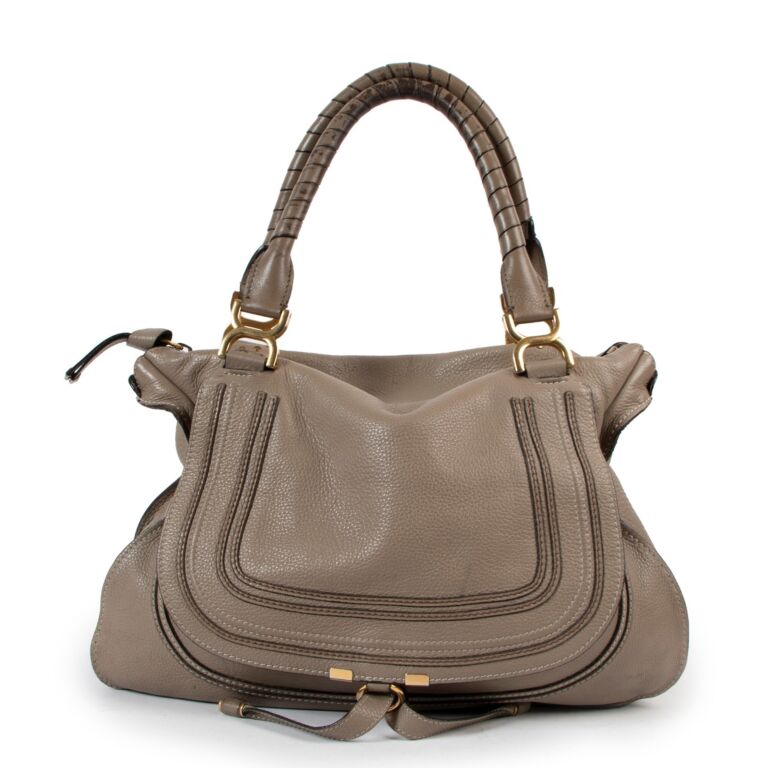 Chloe Marcie Satchel Bag in Taupe