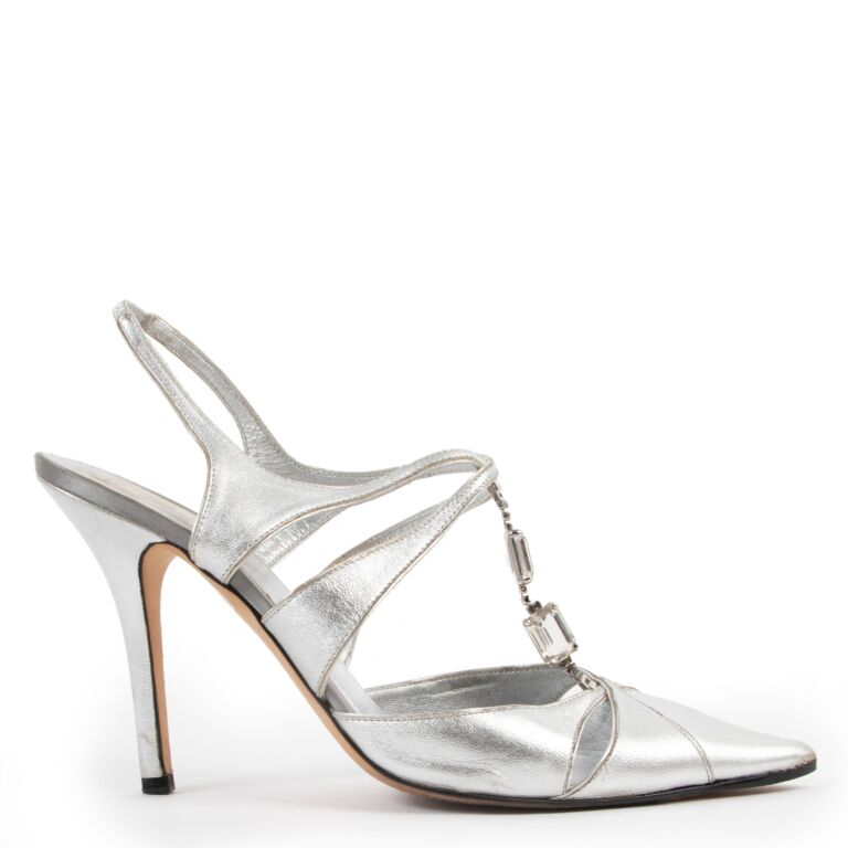 Dior silver store heels