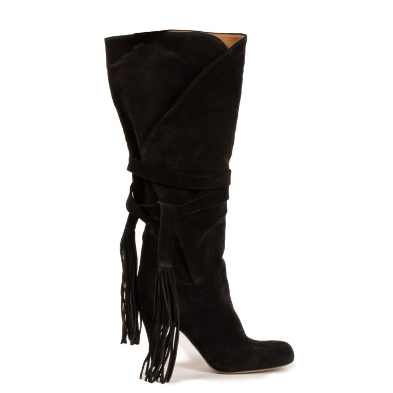 Black tassel booties clearance