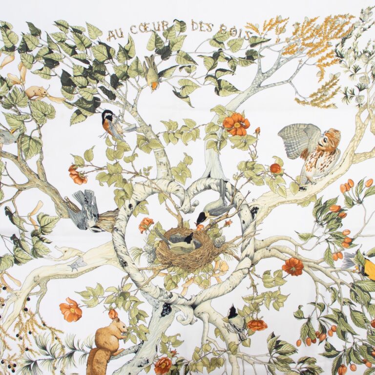 Hermès Au Cœur Des Bois Silk Scarf ○ Labellov ○ Buy and
