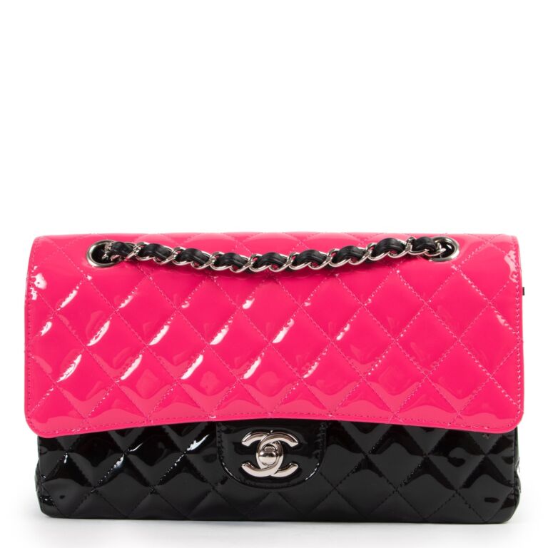 pink chanel handbag black