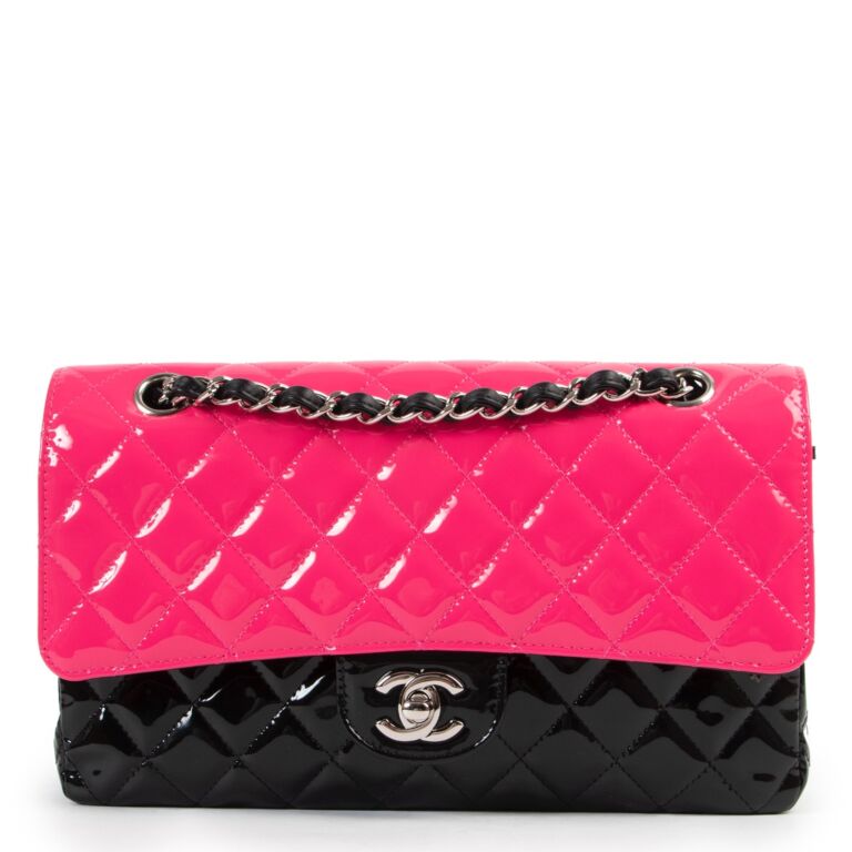 Chanel 3311 Classic Pink-Black Flap Bag : found on Polyvore  Chanel  classic flap bag, Chanel flap bag, Black leather handbags