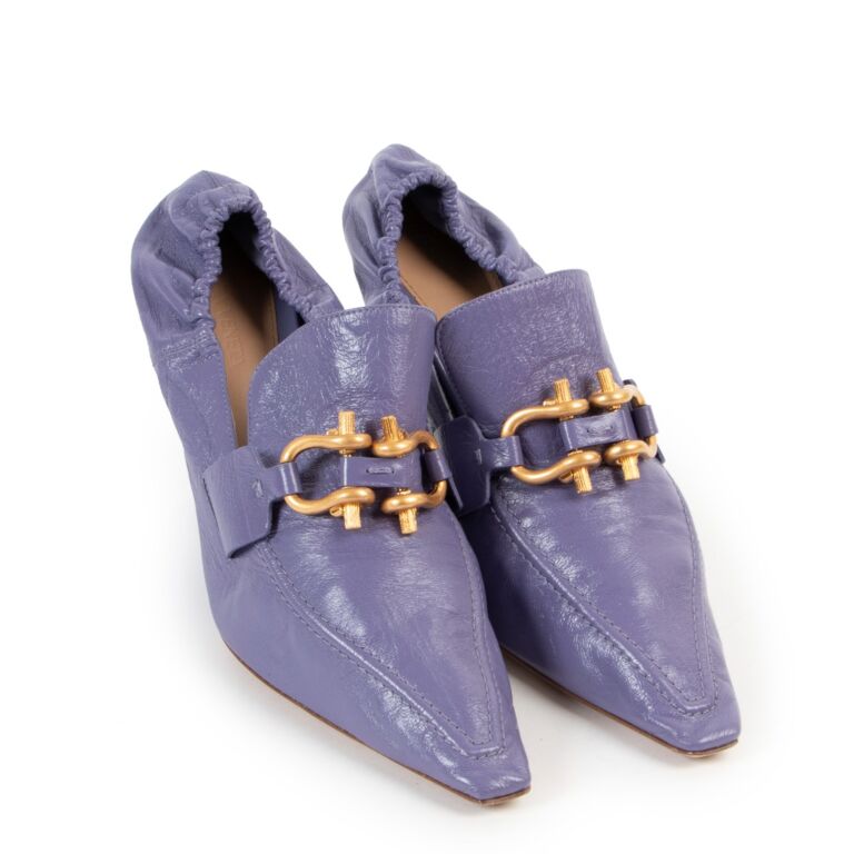 Purple best sale leather pumps