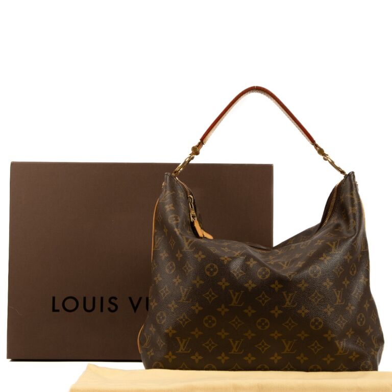 LOUIS VUITTON Sully MM Monogram Canvas Shoulder Bag Brown