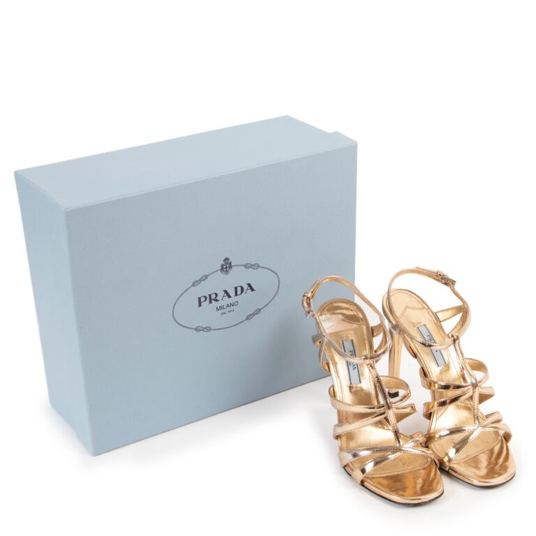 Prada gold pumps store