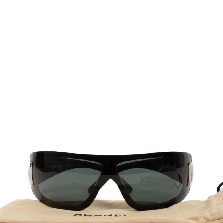 Chanel Matt Black 5085 Shield Sunglasses ○ Labellov ○ Buy and Sell  Authentic Luxury