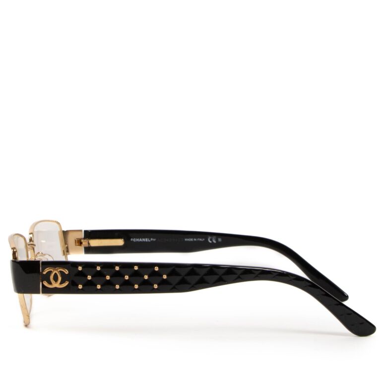 chanel eyeglasses gold black