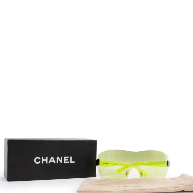 Chanel Rimless Logo Shield Sunglasses in Black – Nitryl