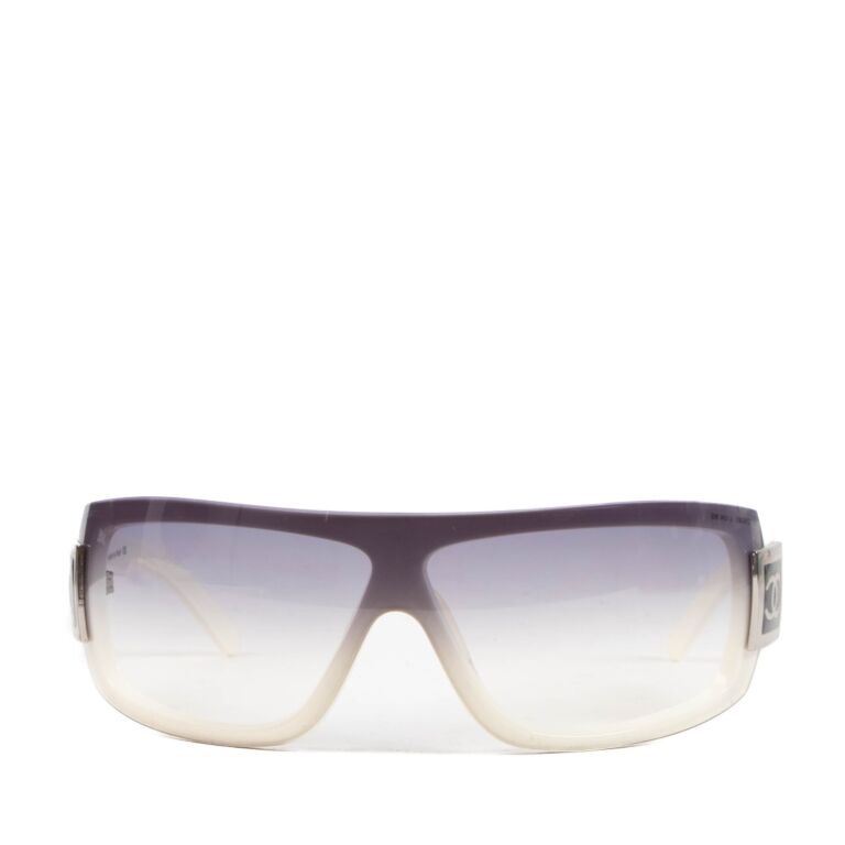 CHANEL White Gray Sunglasses for Women for sale