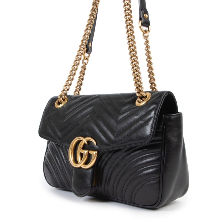 Gg marmont small matelassé shoulder bag black hot sale