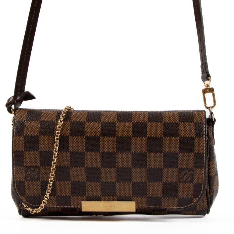 LOUIS VUITTON Favorite PM Bag in Damier Ebene Canvas