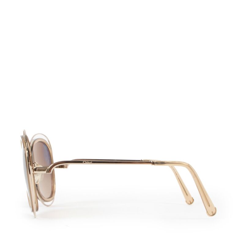 Chloe Gold Sunglasses Labellov Buy and Sell Authentic Luxury