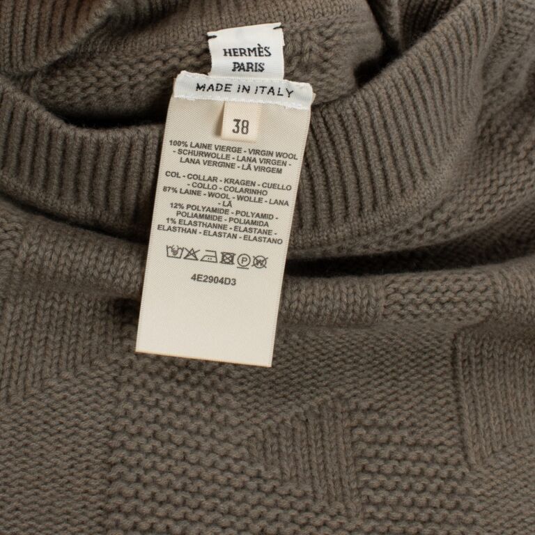 Hermès Brown Poncho Maille Softer Wear - Size 38 ○ Labellov