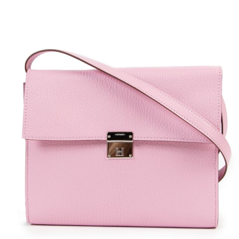 Hermès Mauve Sylvestre Mysore Goatskin Clic 16 Wallet Crossbody ...