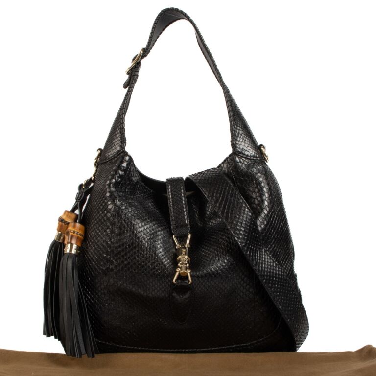 Gucci Black Python New Jackie Hobo Shoulder Bag Labellov Buy