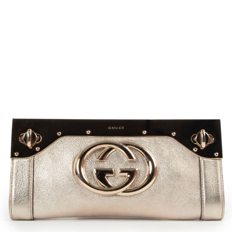 Gucci Gold Britt Clutch Labellov Buy and Sell Authentic Luxury