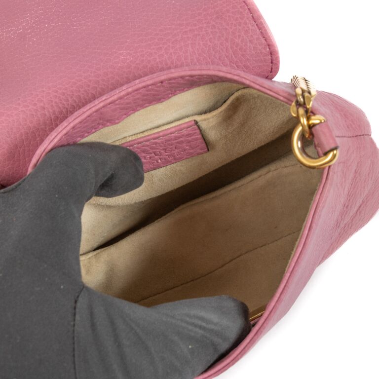 Gucci Pink Leather Blondie 1973 Mini Crossbody Bag