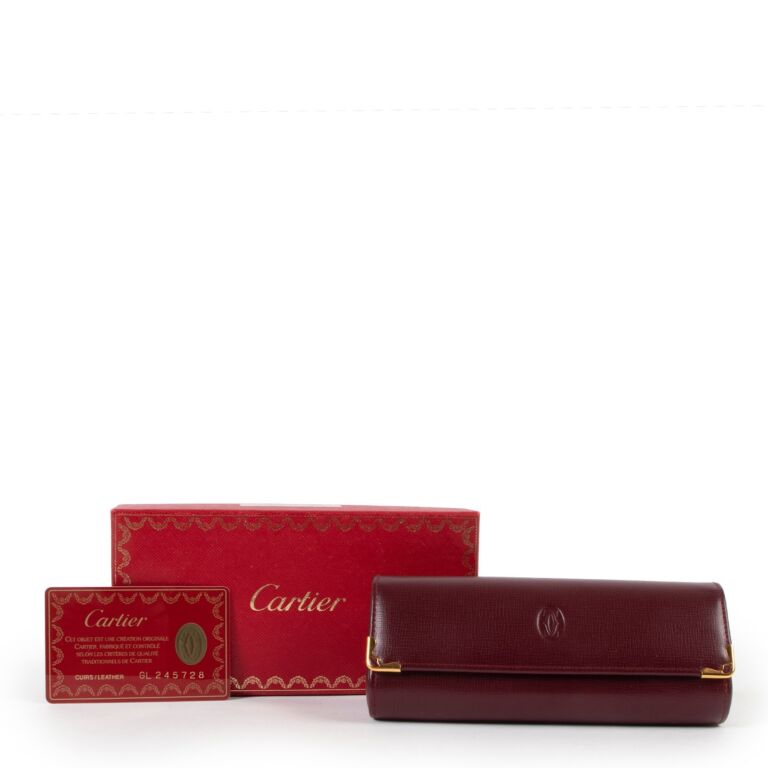 Cartier Burgundy Leather Glasses Case ○ Labellov ○ Buy and Sell