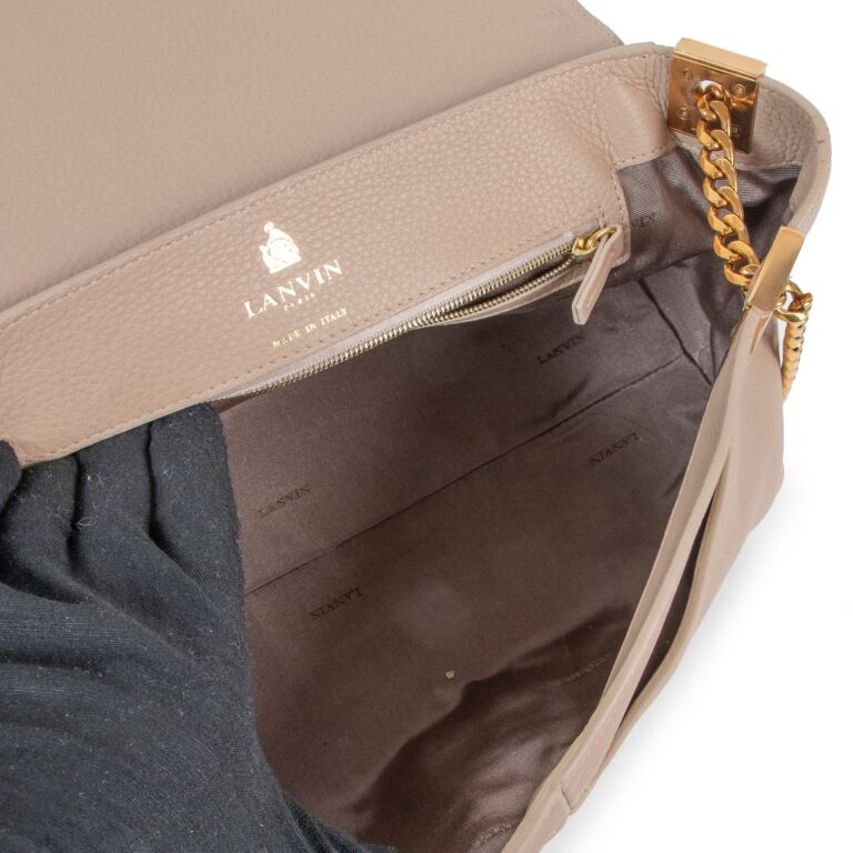 Lanvin Black Beige Trapeze Shaped Shoulder Bag Labellov Buy