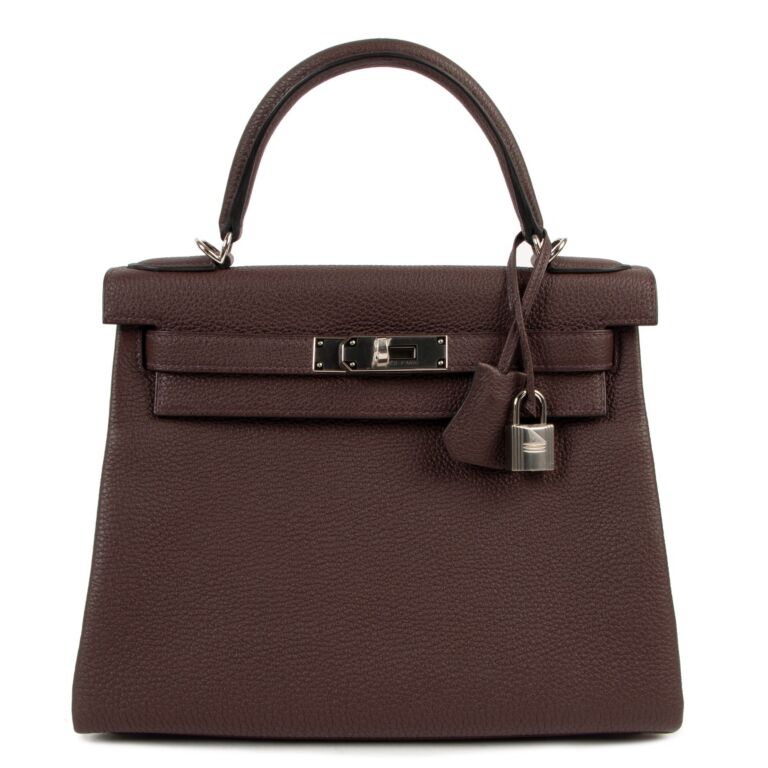 Hermes Kelly 28 Retourne Togo Rouge Sellier PHW Labellov Buy and Sell Authentic Luxury