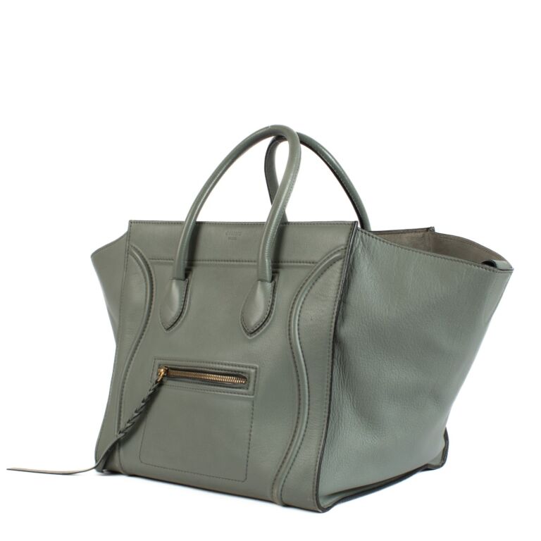 Celine Teal Leather Medium Luggage Phantom Bag Labellov Buy and Sell Authentic Luxury