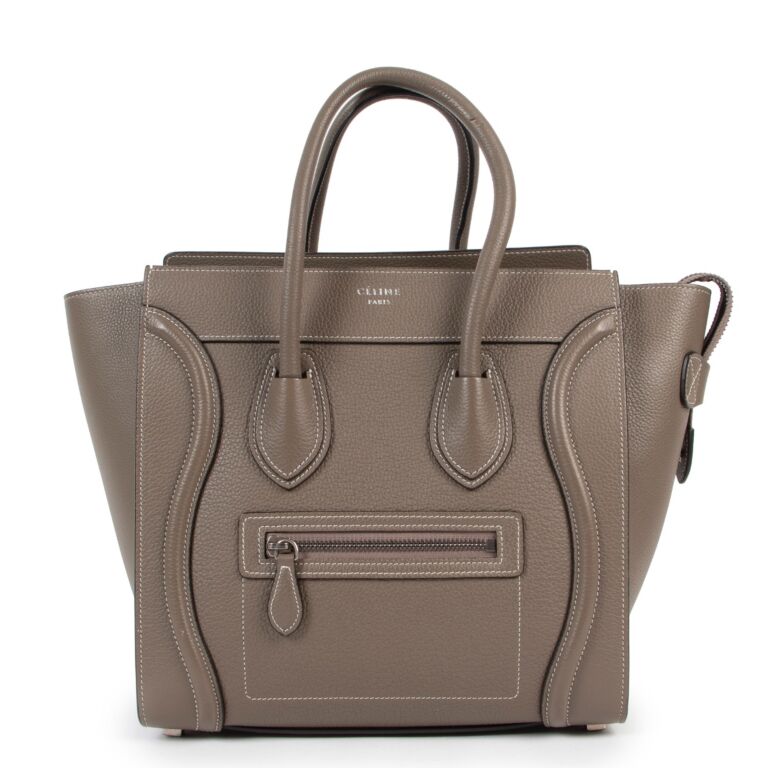 Celine Micro Luggage in Drummed Calfskin Souris Top Handle Labellov Buy and Sell Authentic Luxury