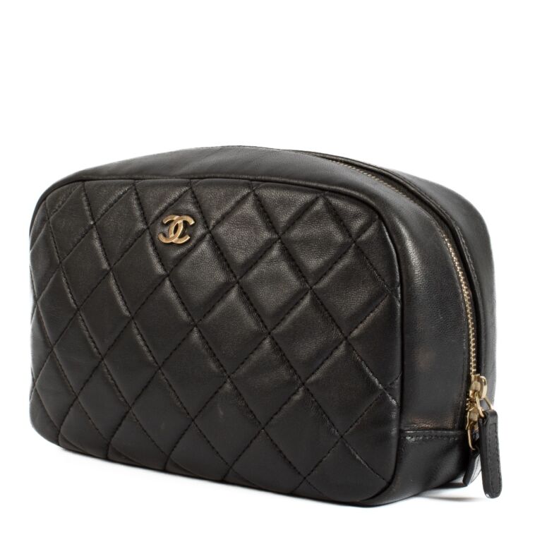 Chanel Black Cosmetic Pouch Labellov Buy and Sell Authentic Luxury
