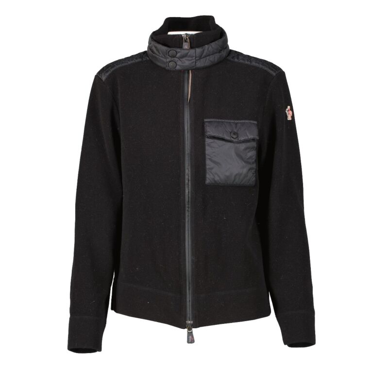 Moncler Grenoble Black Maglia Cardigan Fleece Jacket - Size M ...