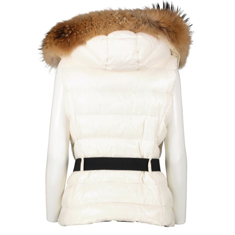 Moncler gilet with fur hood discount