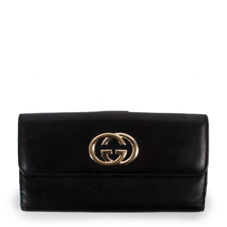 Gucci Black Interlocking GG Long Wallet ○ Labellov ○ Buy