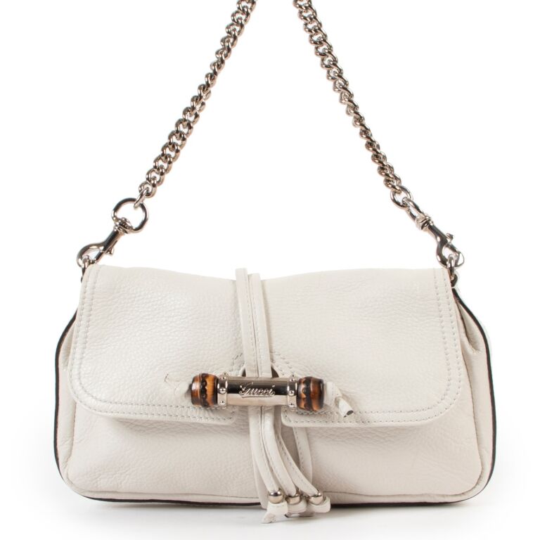 【当店限定販売】 Gucci Labellov ○ Bag Shoulder Croisette Leather White Ivory ミュージシャン