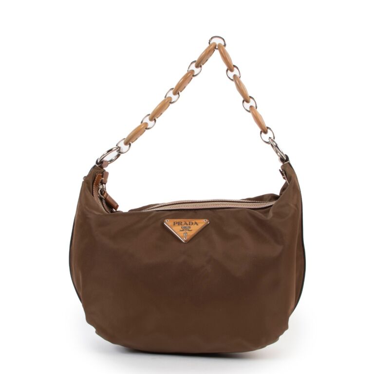 Prada Brown Nylon Shoulder Bag Labellov Buy and Sell