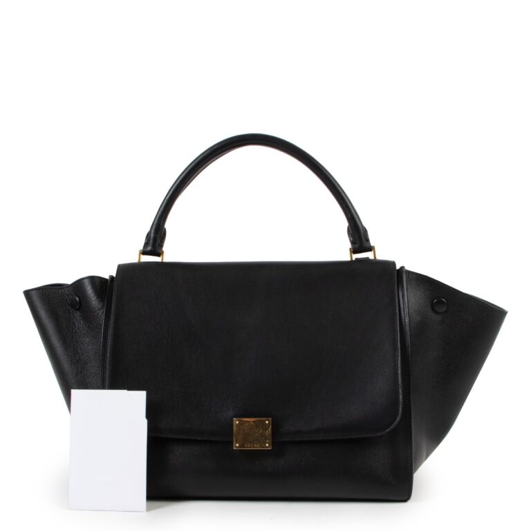 ハンドバッグ CELINE TOP HANDLE BAGS BLACK CELINE Grained Calfskin Small 16 Top Handle Bag Black 458197