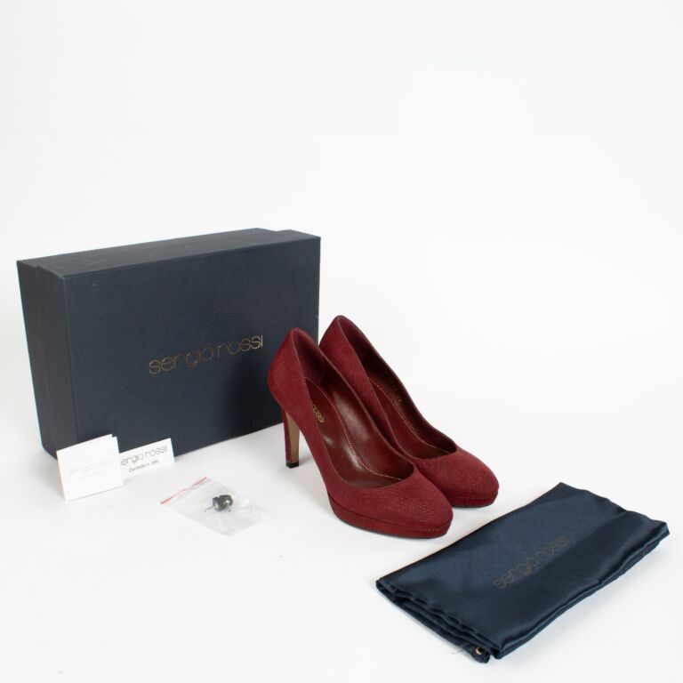 sergio rossi レッド スエード パンプス　36 1/2 sergio rossi レッド スエード パンプス 36 1/2 sergio rossi