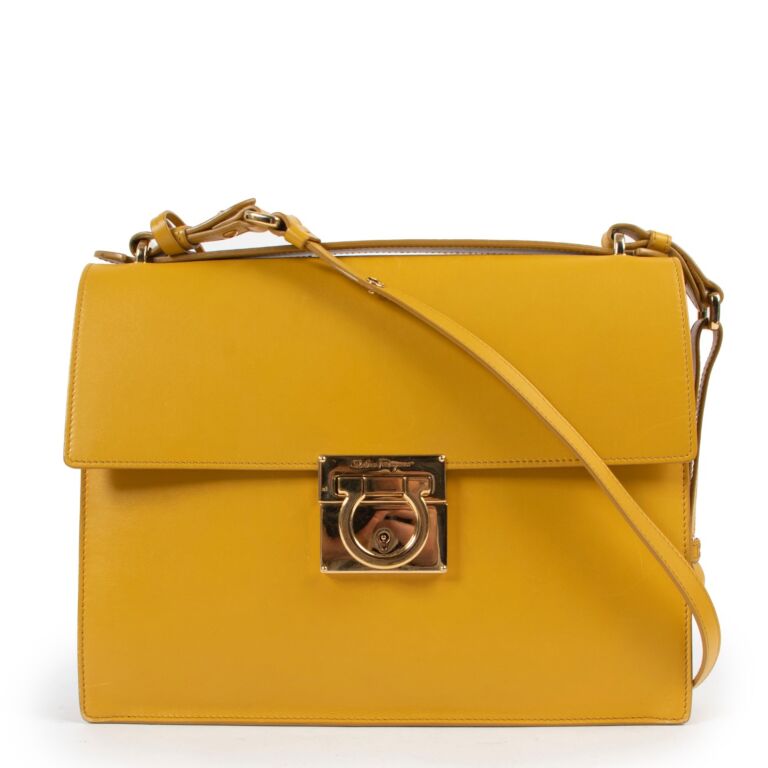 Salvatore Ferragamo Mustard Crossbody Labellov Buy and Sell Authentic ...