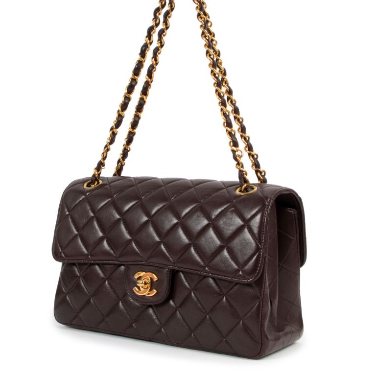 Chanel Small Classic Lambskin Leather Double Flap Bag (SHG-35103) – LuxeDH