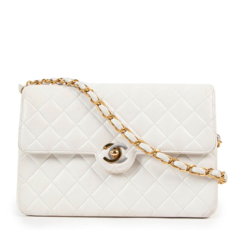 Chanel White Mini Classic flap Bag Labellov Buy and Sell Authentic Luxury