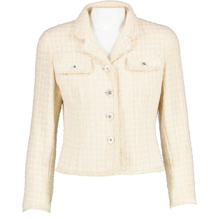 Chanel Spring 1997 White Tweed Jacket ○ Labellov ○ Buy and Sell Authentic  Luxury