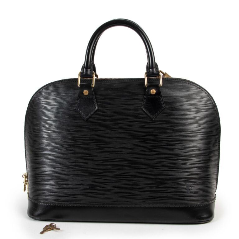 Louis Vuitton Alma PM Epi Leather Black Top Handle ○ Labellov
