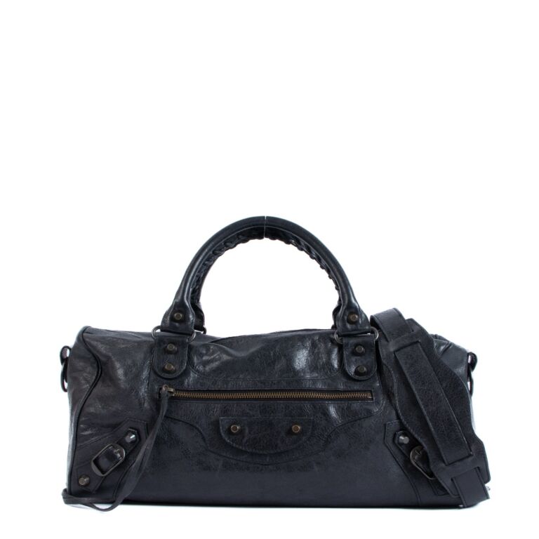 Balenciaga Twiggy Black Arena Shoulder Bag Labellov Buy and